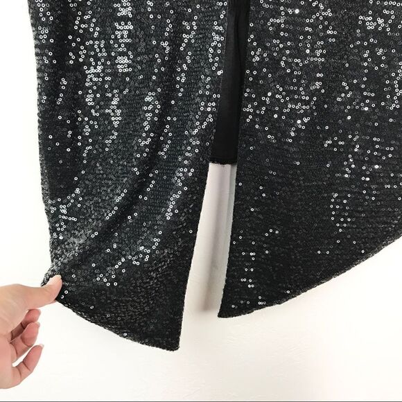 Cato Dark Gray Sequin Sleeveless Cardigan Vest Small - Picture 4 of 7